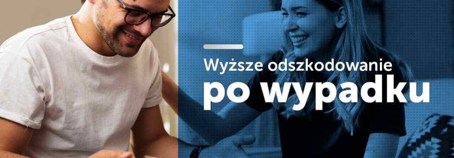 Kobieta i mężczyzna sprawdzający wynik swojej sprawy wyższych świadczeń z OC sprawcy wypadku