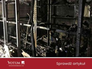 spalony budynek firmy