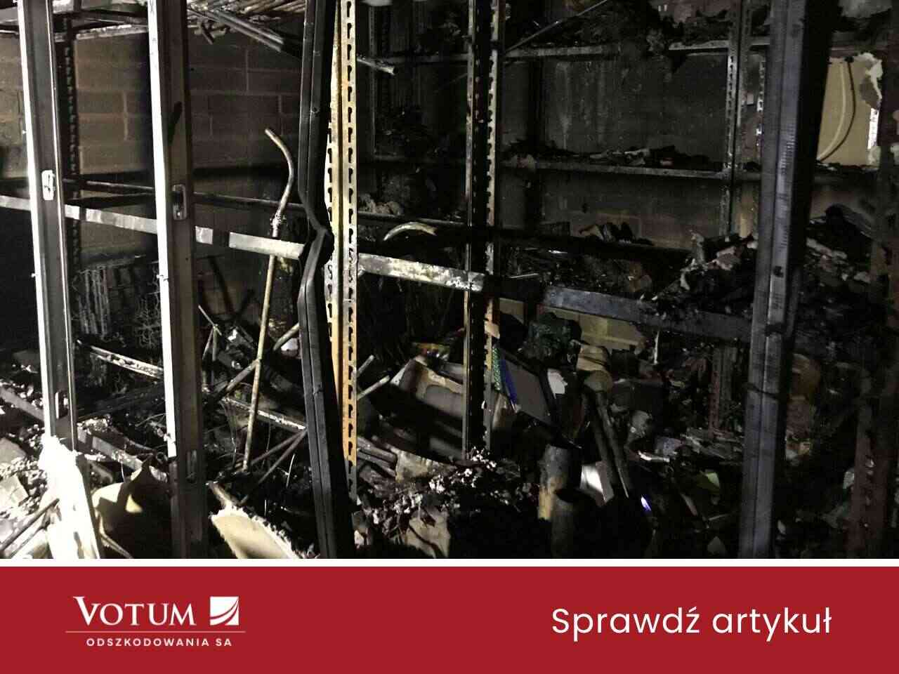 spalony budynek firmy