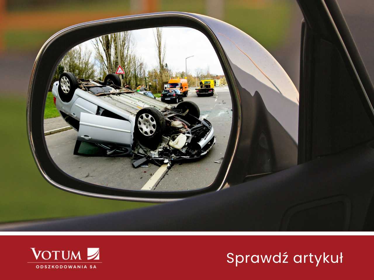 rozbite auto na ulicy - wypadek komunikacyjny