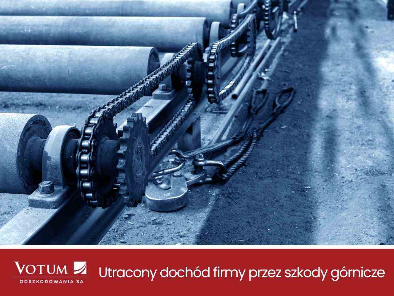 uszkodzona maszyna przez szkody górnicze