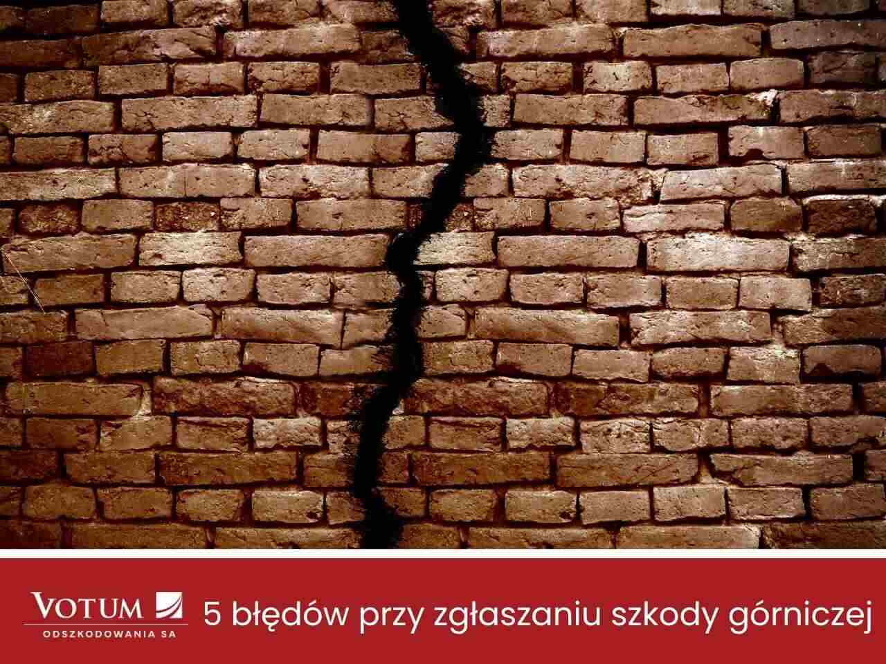 pęknięcie ściany symbolizujące szkody górnicze