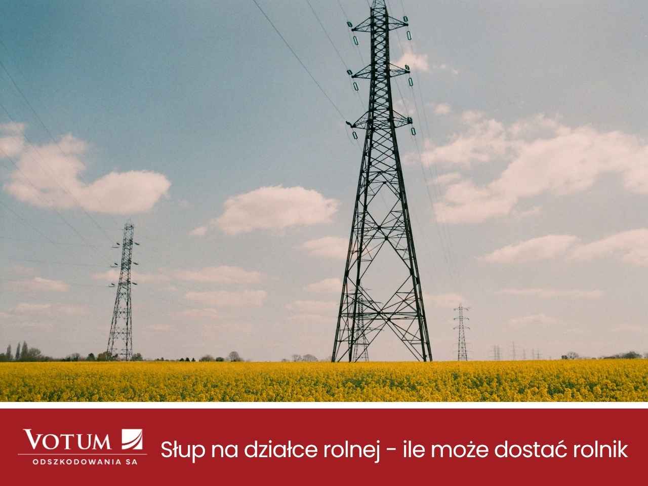 słup energetyczny na działce rolnej